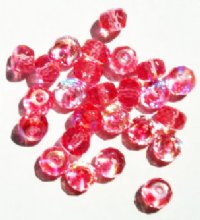 25 5x7mm Faceted Pink AB Donut Beads